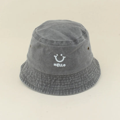 Kids Smile Face Cotton Bucket Hat