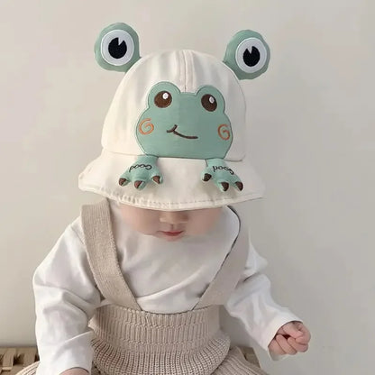 Spring Summer Baby Cartoon Frog Bucket Hat Kids Cute