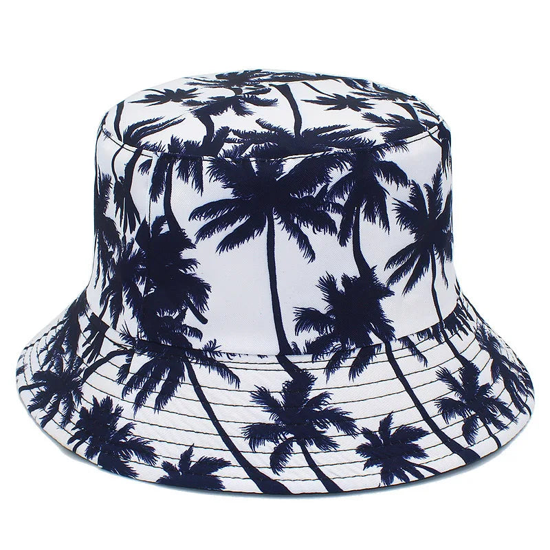 1pc Retro Style Fashionable Printed Maple Leaf Fisherman Hat