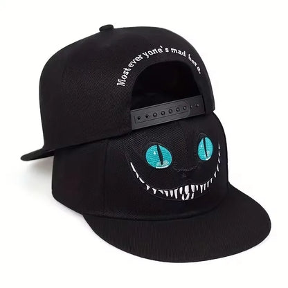 Cartoon Cat Embroidered Hip Hop Snapback Cap