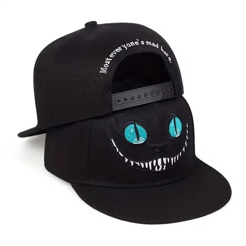 Cartoon Cat Embroidered Hip Hop Snapback Cap