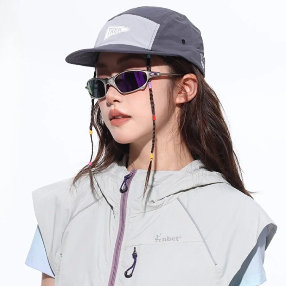 5 Panel Short Brim Embroidered Baseball Cap Ladies' Sun Hat, Quick Dry Breathable Mesh, Lightweight, Stylish Versatile Cap