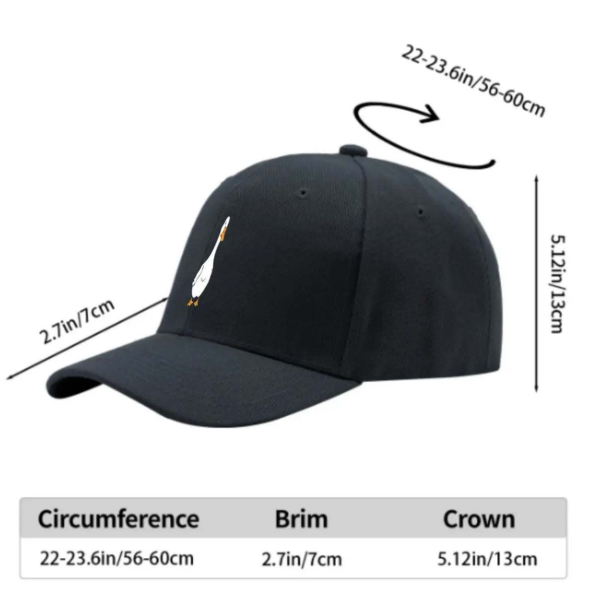 Cute Cartoon Duck Vinyl Sticker Baseball Cap