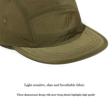 Japanese Style Flat Brimmed Baseball Cap Soft Top Adjustable