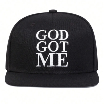 Unisex GOD GOT ME Embroidered Snapback Cap
