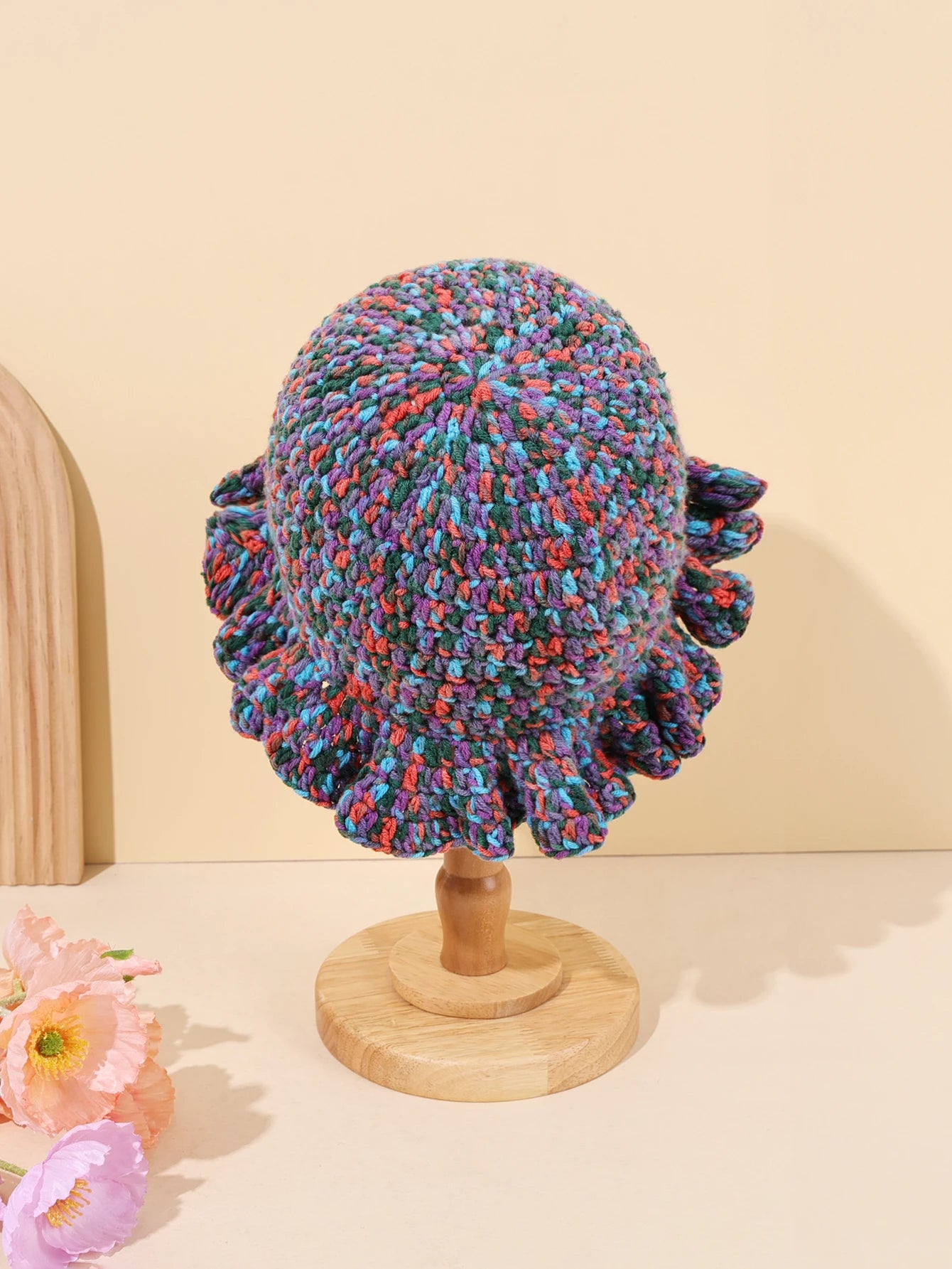 Women Handmade Crochet Hollow Knit Bucket Hat