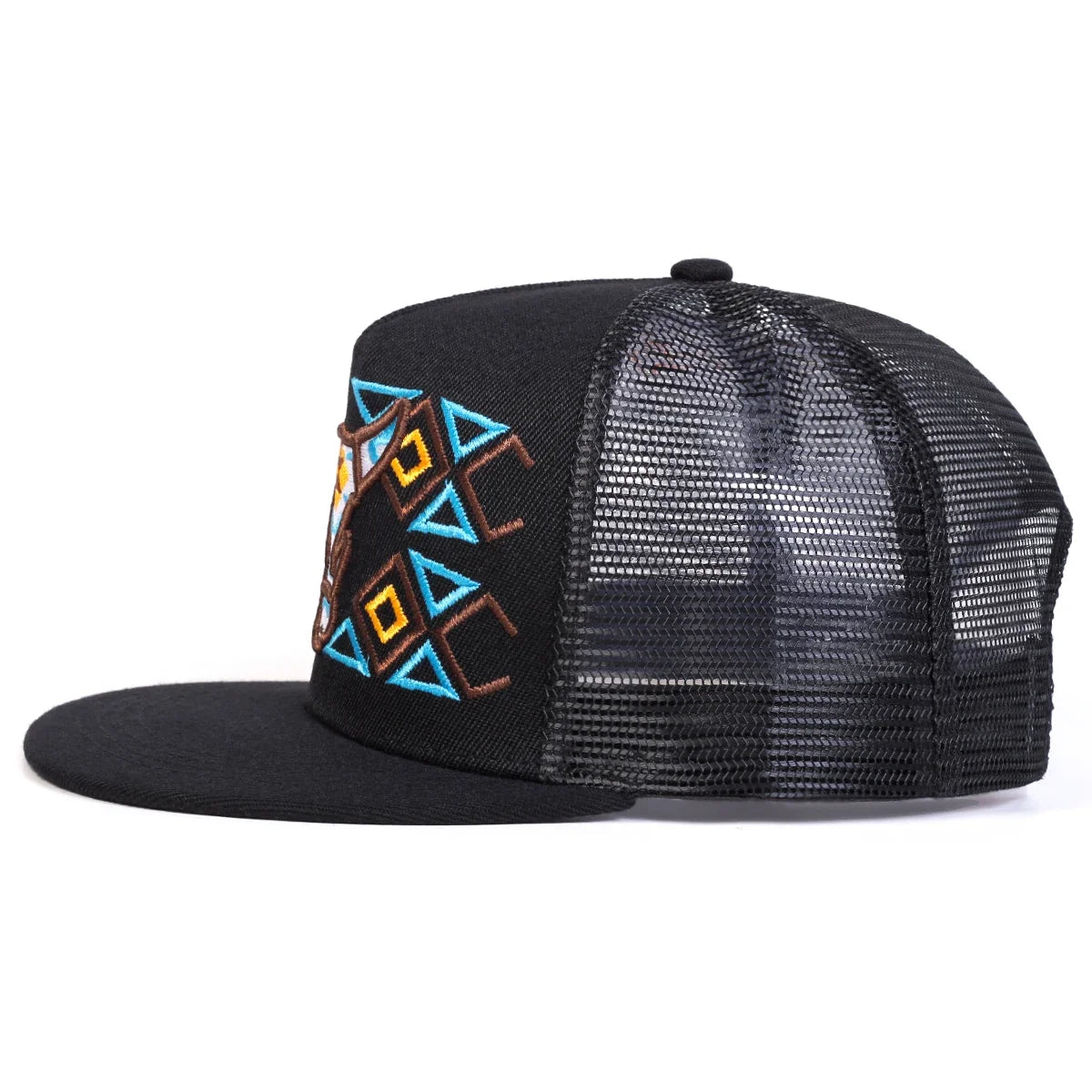 Ox Head Embroidered Unisex Mesh Hip-Hop Snapback Cap