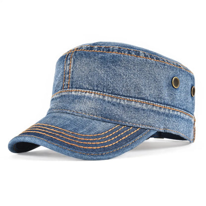 Military Cap Men Washed Cotton Fashion Design Flat Baseball Cap Size 57- 60cm