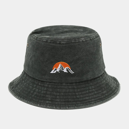 Unisex Washed Plain Bucket Hat Outdoor Travel Cap