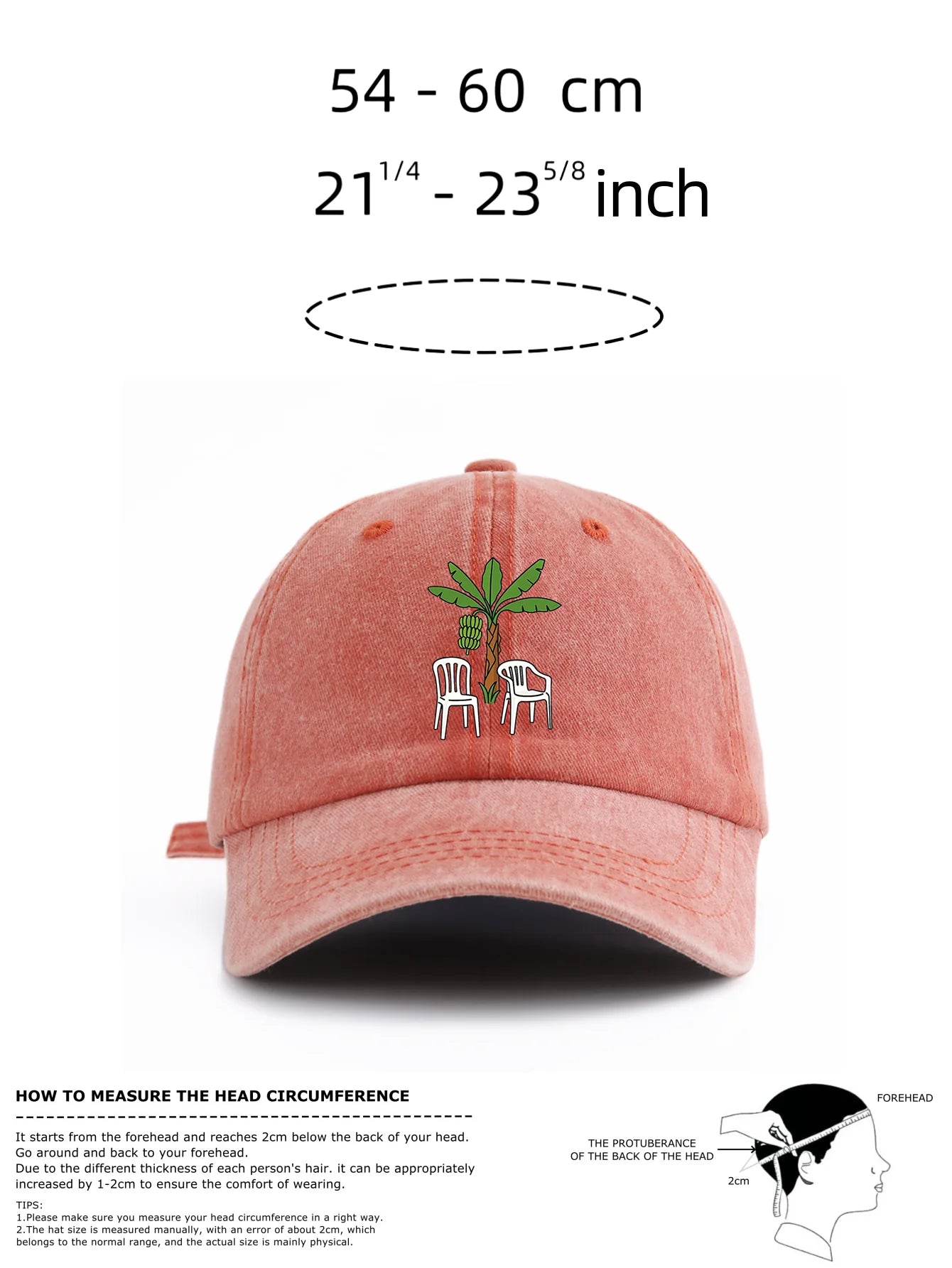 1pc Chair And Tree Print Washed Baseball Cap For Adults, Minimalist Retro Style Casual Soft Adjustable Dad Hat, Perfect As Gift