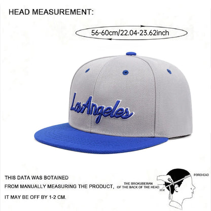 New Fashion Los Angeles Letter Embroidered Flat Edge Hat Men's