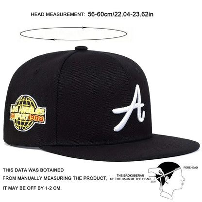 Unisex Gothic Letter Embroidered Snapback Cap