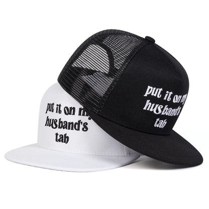 Put It On My Husband Tab Embroidered Snapback Cap