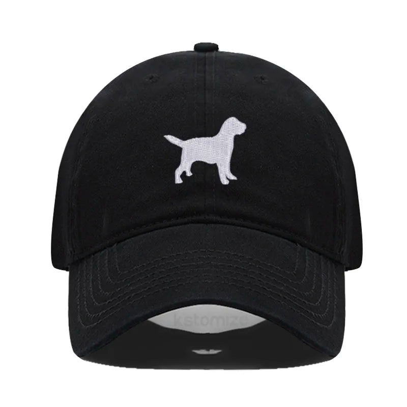 Dog Embroidered Soft Cotton Baseball Cap