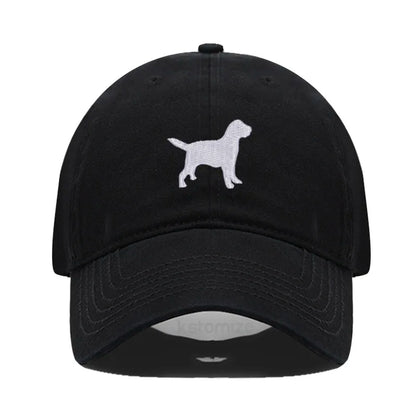 Dog Embroidered Soft Cotton Baseball Cap