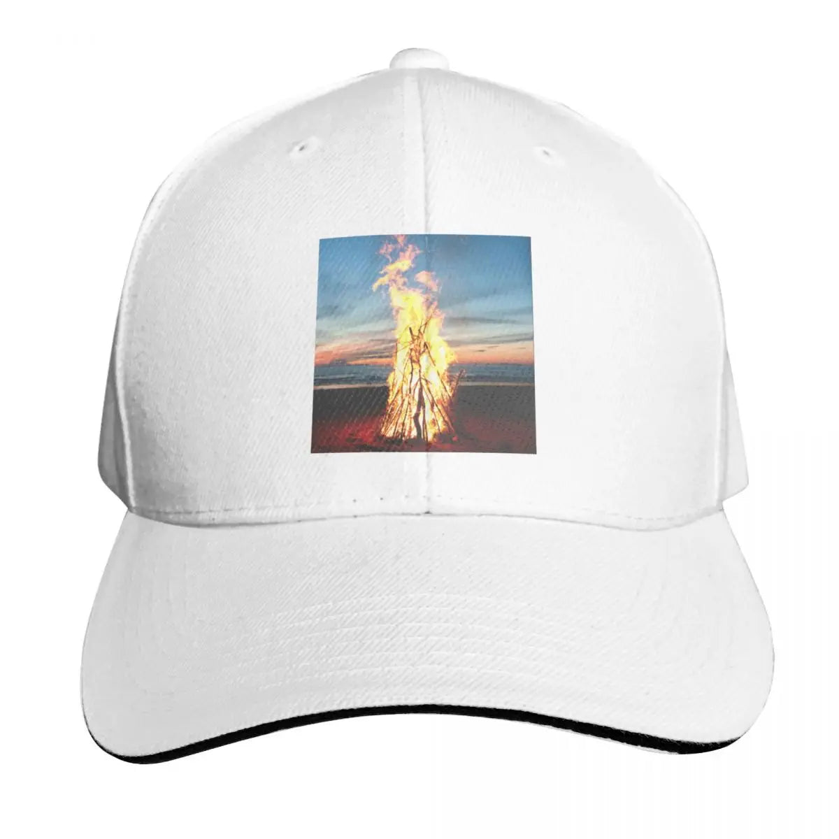 Bonfire In The Beach Vintage Baseball Cap