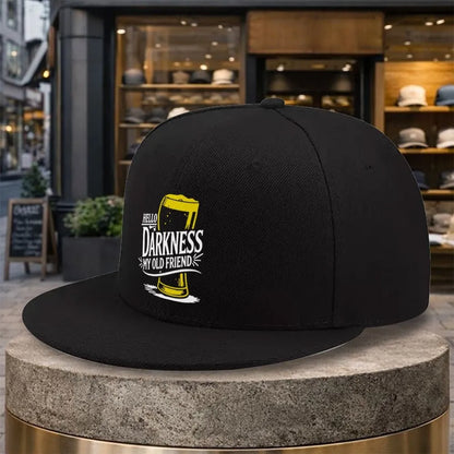 Hello Darkness Beer Glass Street Snapback Cap