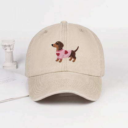 Dachshund Heart Sweater Baseball Cap