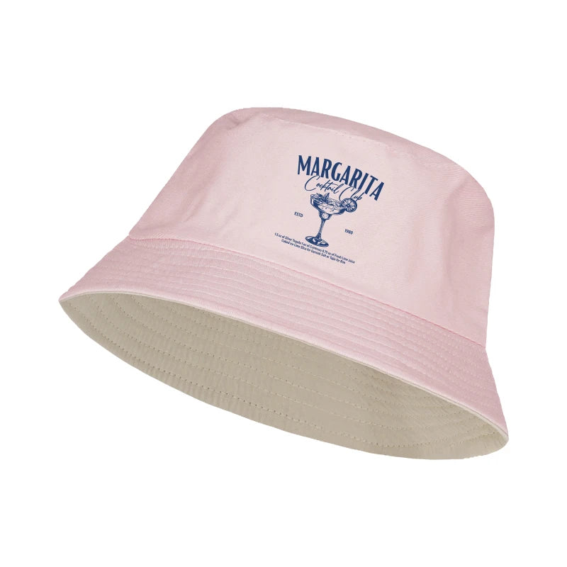 Vintage Margarita Cocktail Print Bucket Hat