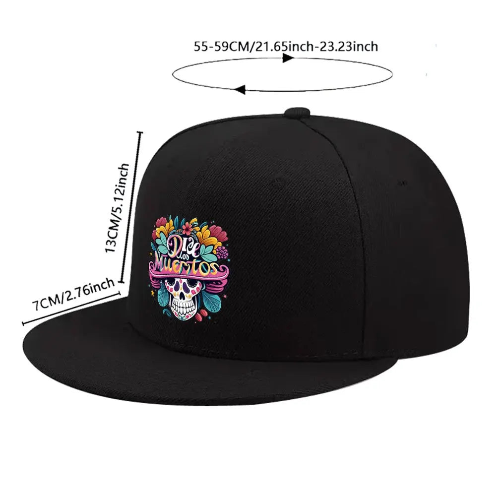 Dia De Los Muertos Skull Floral Snapback Cap