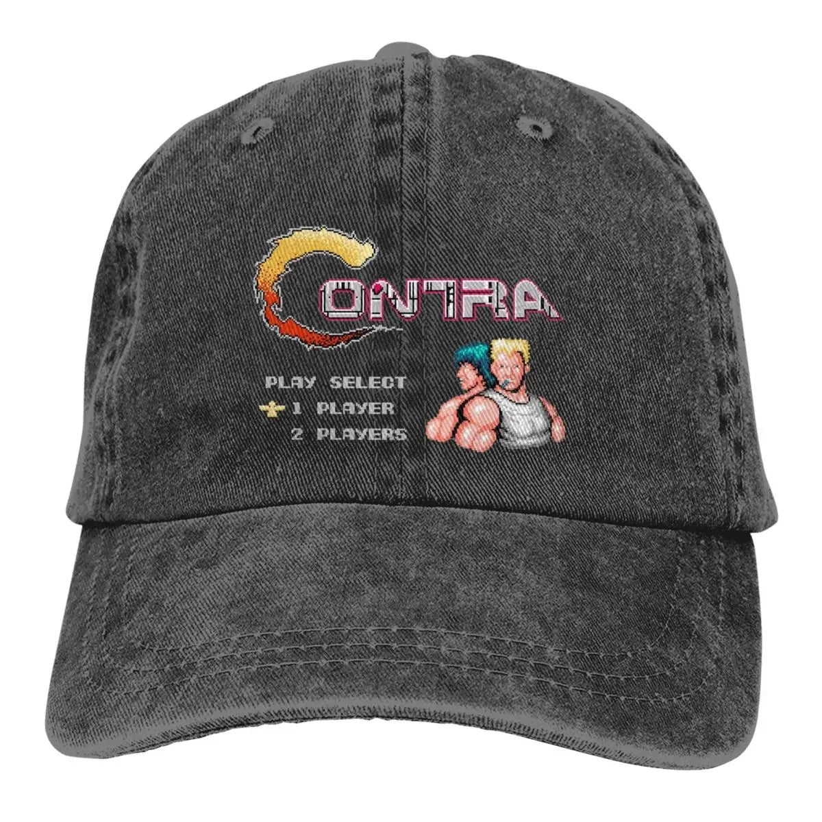 Contra Gaming Video Game Distressed Washed Baseball Cap Hat