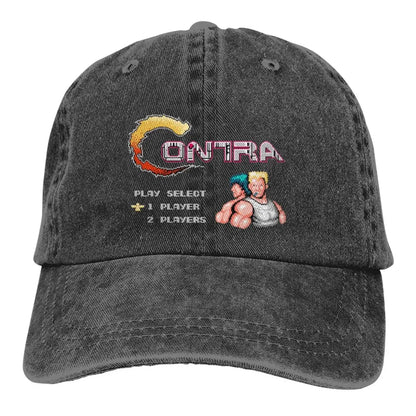 Contra Gaming Video Game Distressed Washed Baseball Cap Hat
