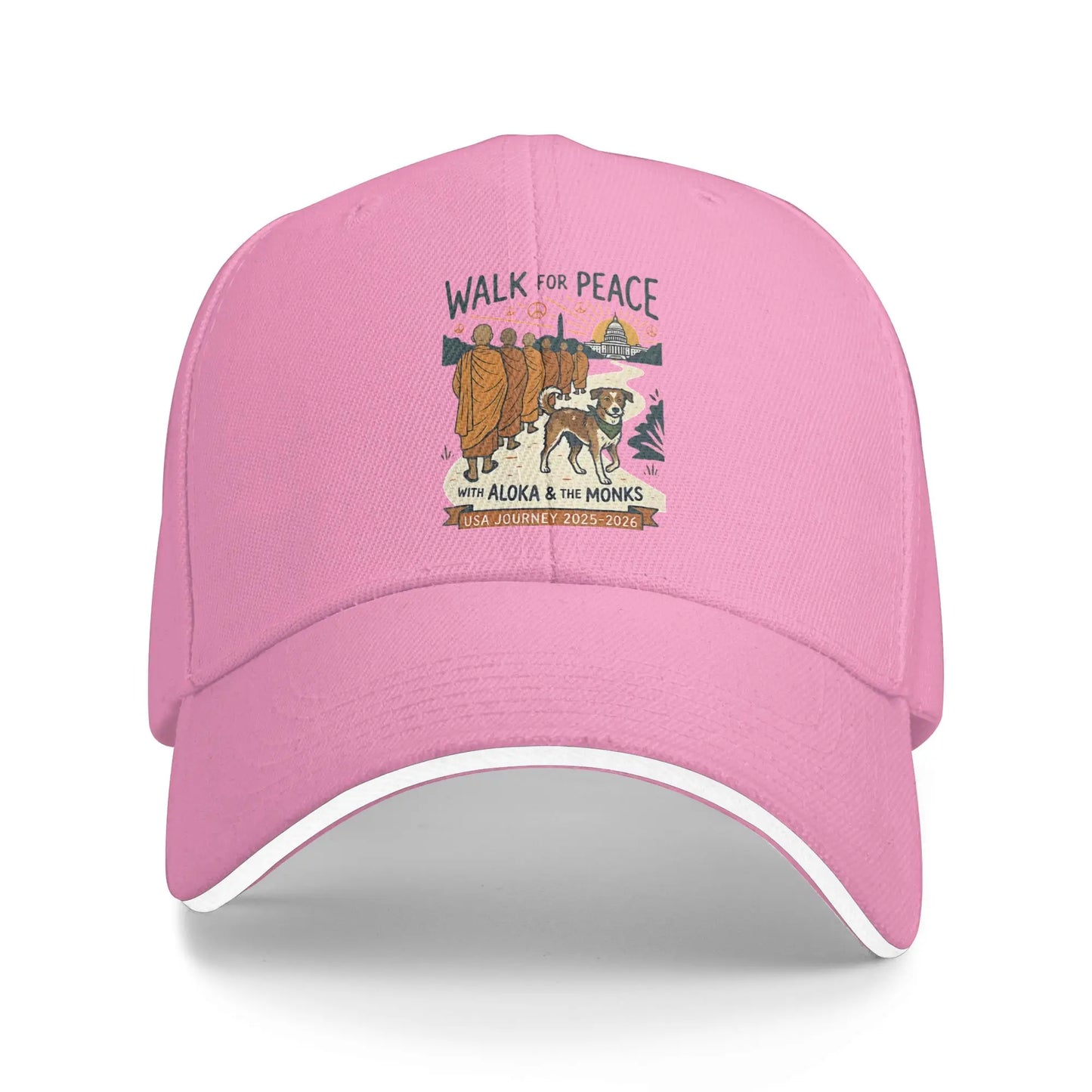 Peace Walking Monks Sun Baseball Cap Summer Casual