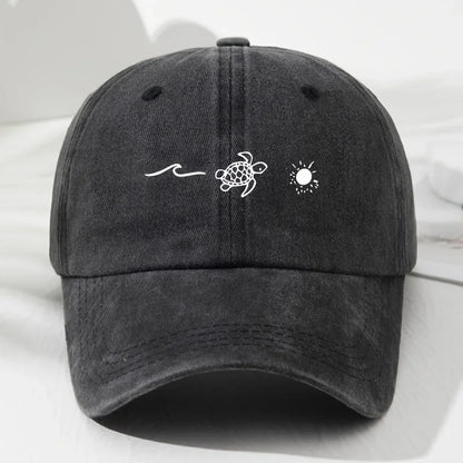 Turtle Pattern Printed Baseball Cap For Daily Casual Style