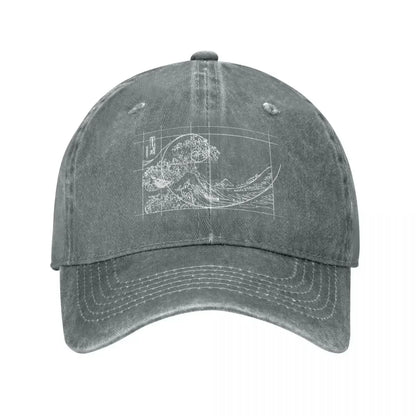 Hokusai Fibonacci Golden Ratio Baseball Cap