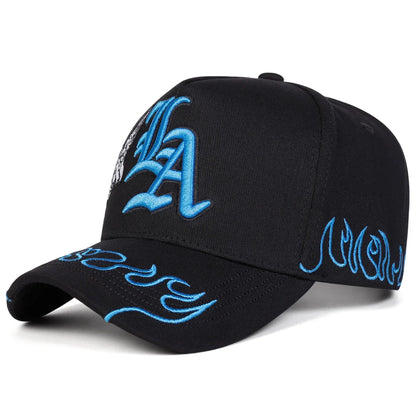 Gothic LA Angel Embroidery Baseball Cap