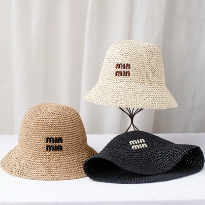 Handmade High Quality Letter Embroidery Sun Hat