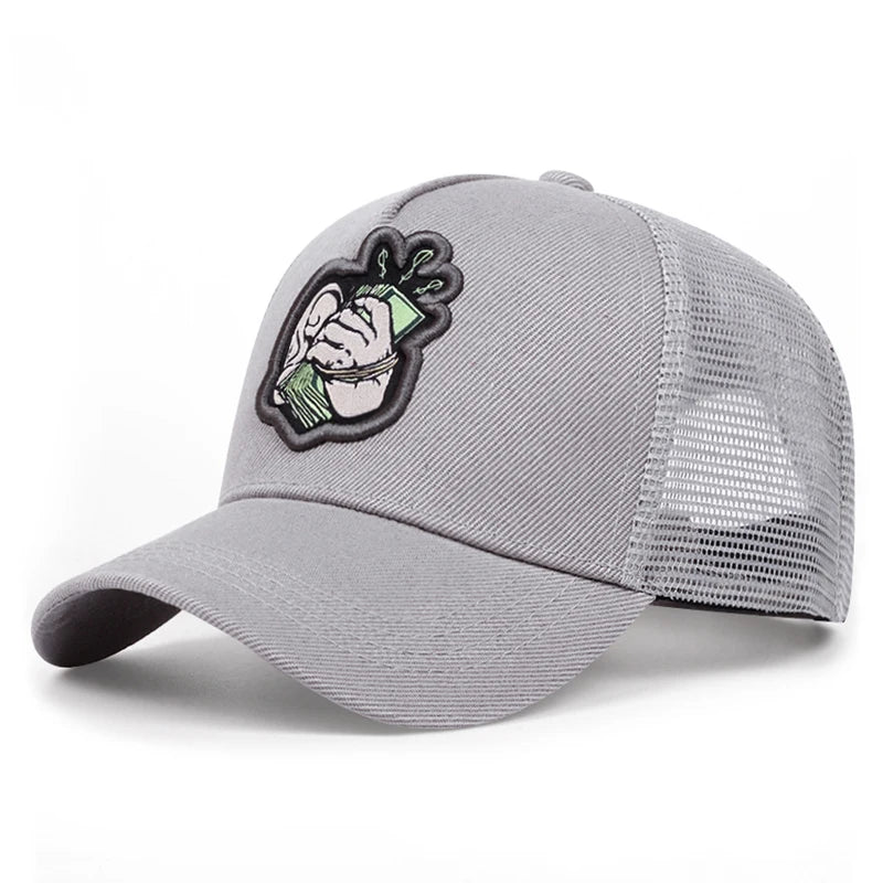 USD Embroidered Flat Brim Mesh Snapback Cap