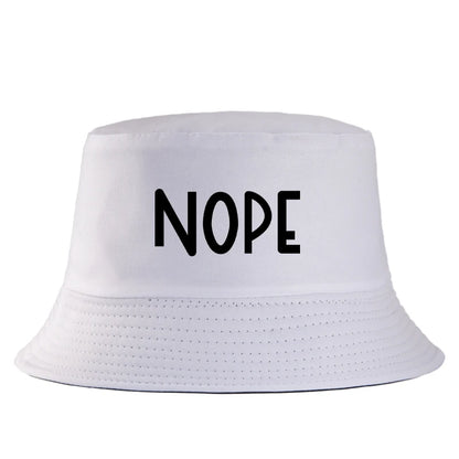 Funny Nope Letter Cotton Bucket Hat