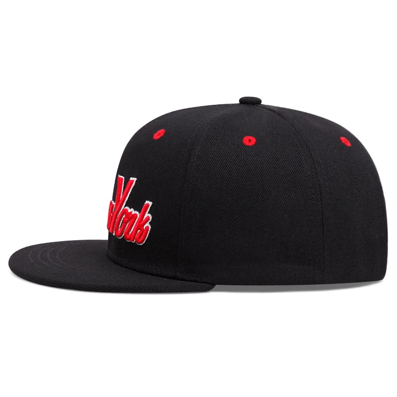 Retro Letter Embroidered Cotton Hip-Hop Snapback Cap