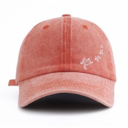 1pc Turtle Print Washed Baseball Caps