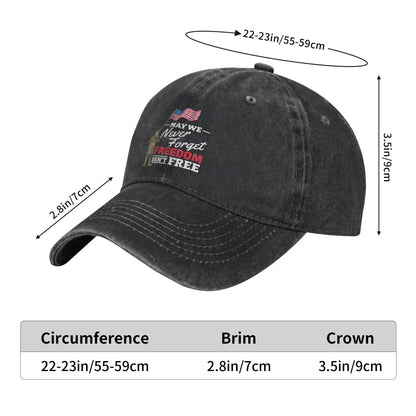 Freedom Isn't Free Memorial Print Baseball Cap