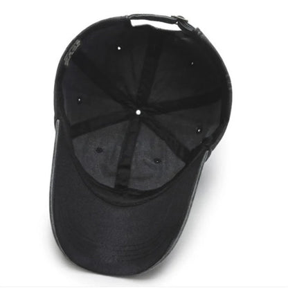 Black Dog Print Washed Baseball Cap