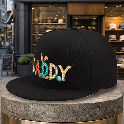 Daddy Easter Bunny Print Snapback Cap