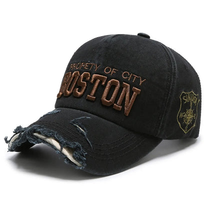 Trendy Worn Cowboy Baseball Cap Embroidery Trucker Cap