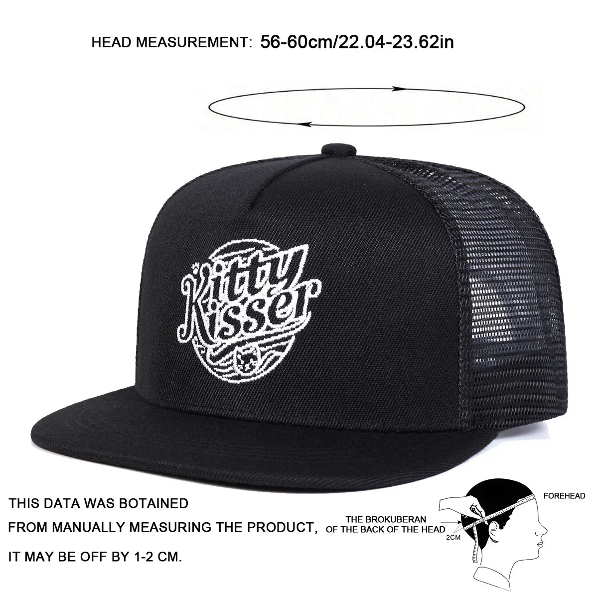 Kitty Kisser Embroidered Mesh Snapback Cap