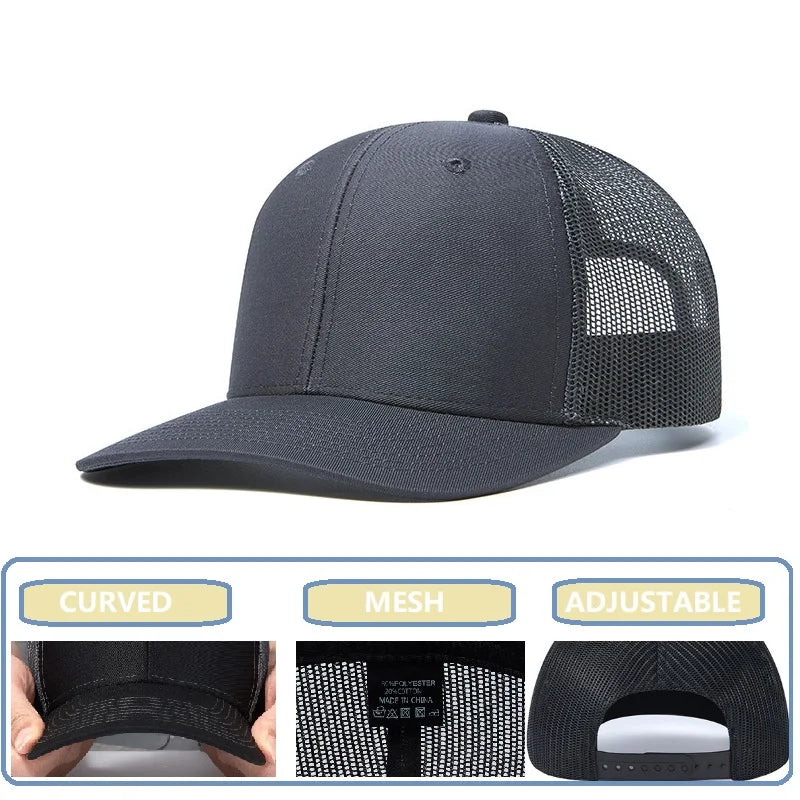 Rivet Embellished Hip-Hop Mesh Visor Snapback Cap