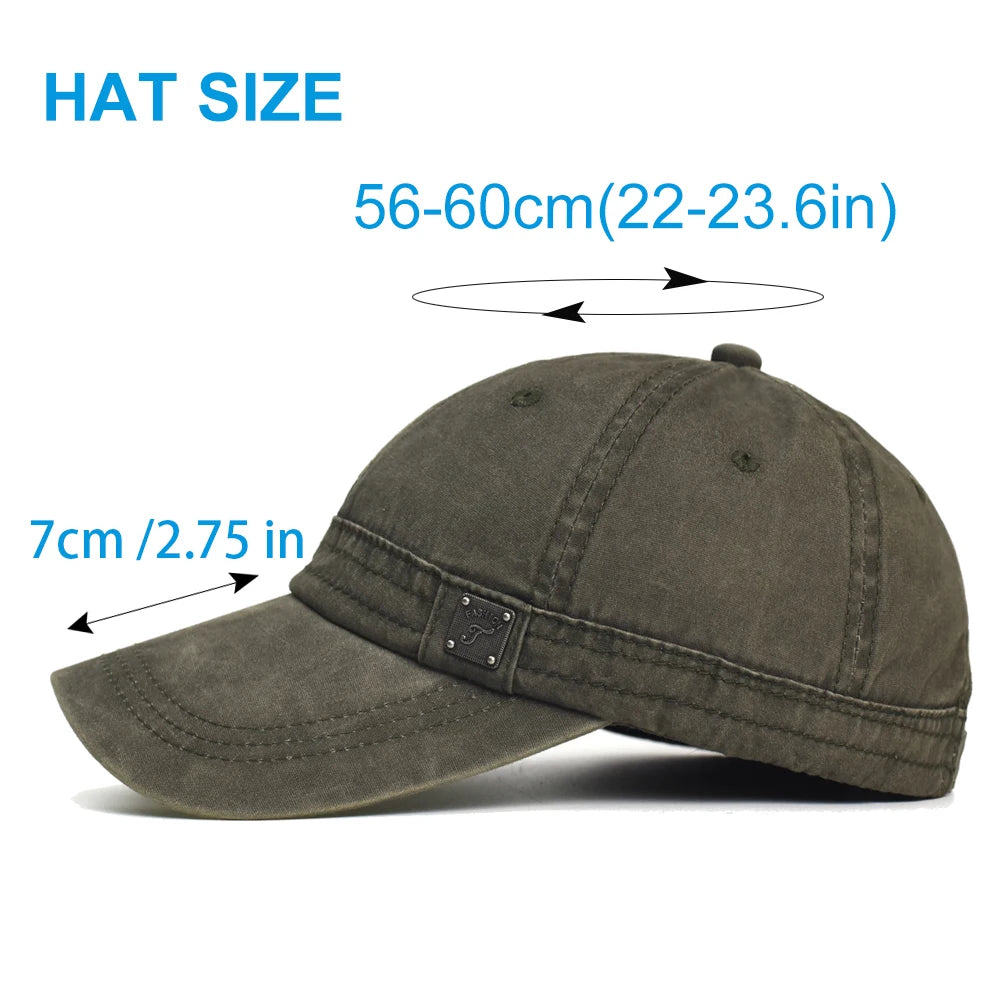 Vintage Washed Cotton Adjustable Dad Baseball Cap