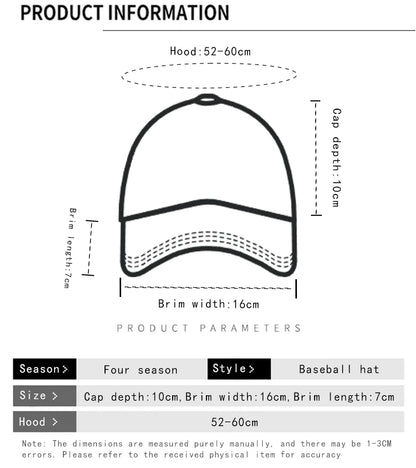 New Unisex Letter Embroidery American Vintage Baseball Hats