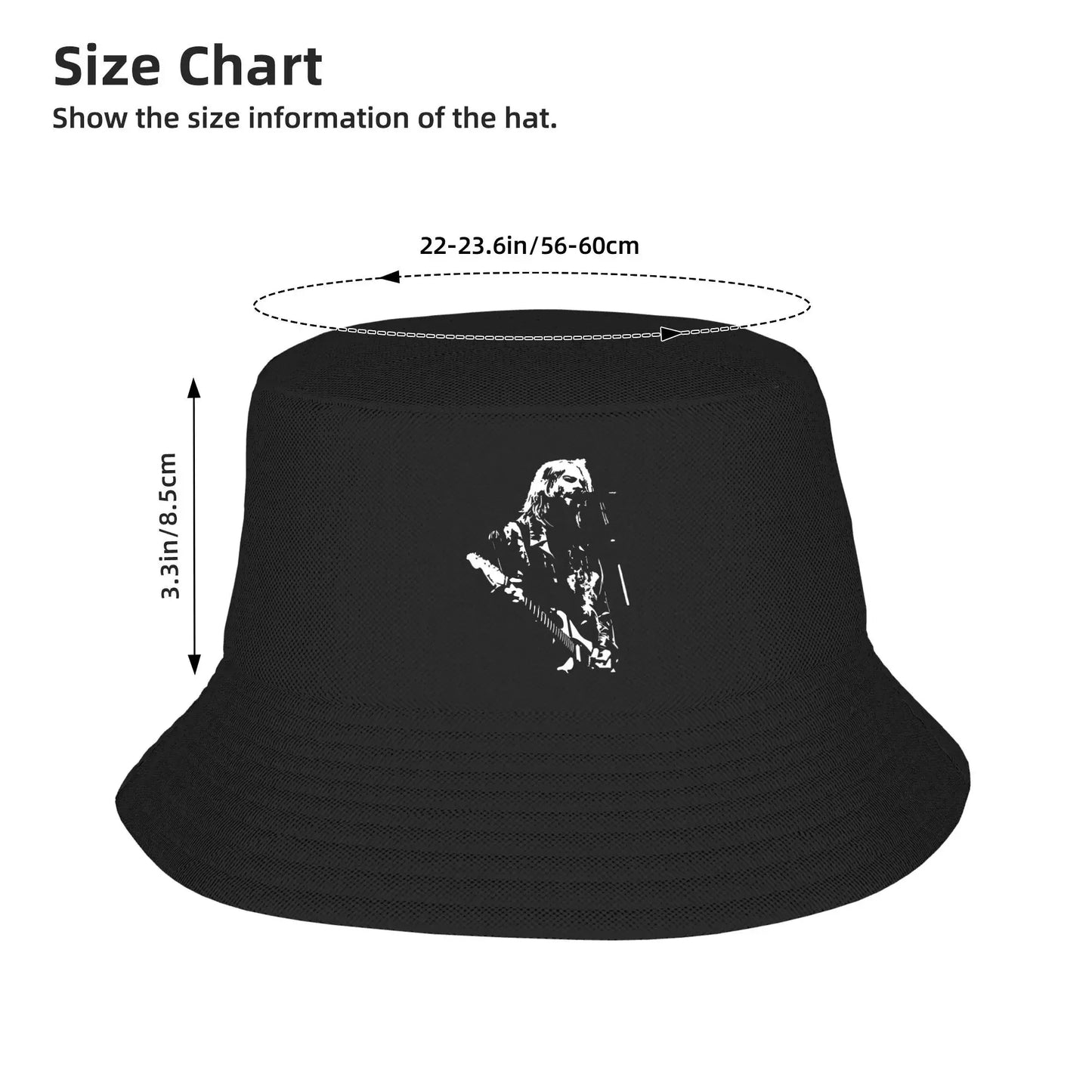 Kurt Cobain Print Summer Bucket Hat
