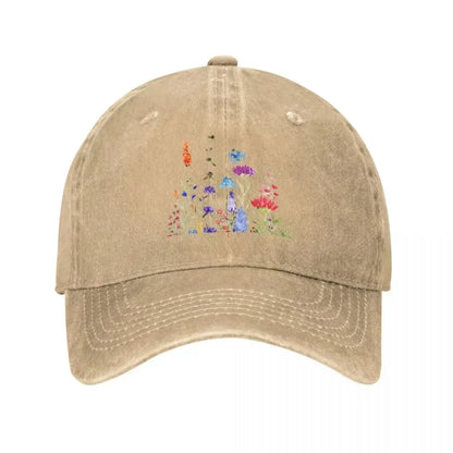 Colorful Wildflower Watercolor Painting Baseball Cap