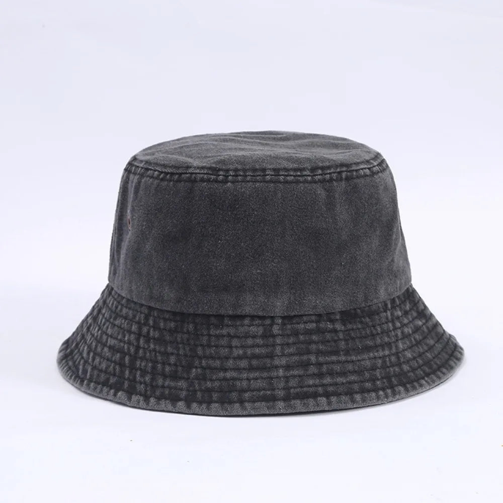 Fashion Summer Bucket Hat Hip Hop Washed Denim