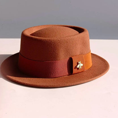 Pork Pie Hat 4.5cm Wide Brim Fedora Hat Men's Fashion