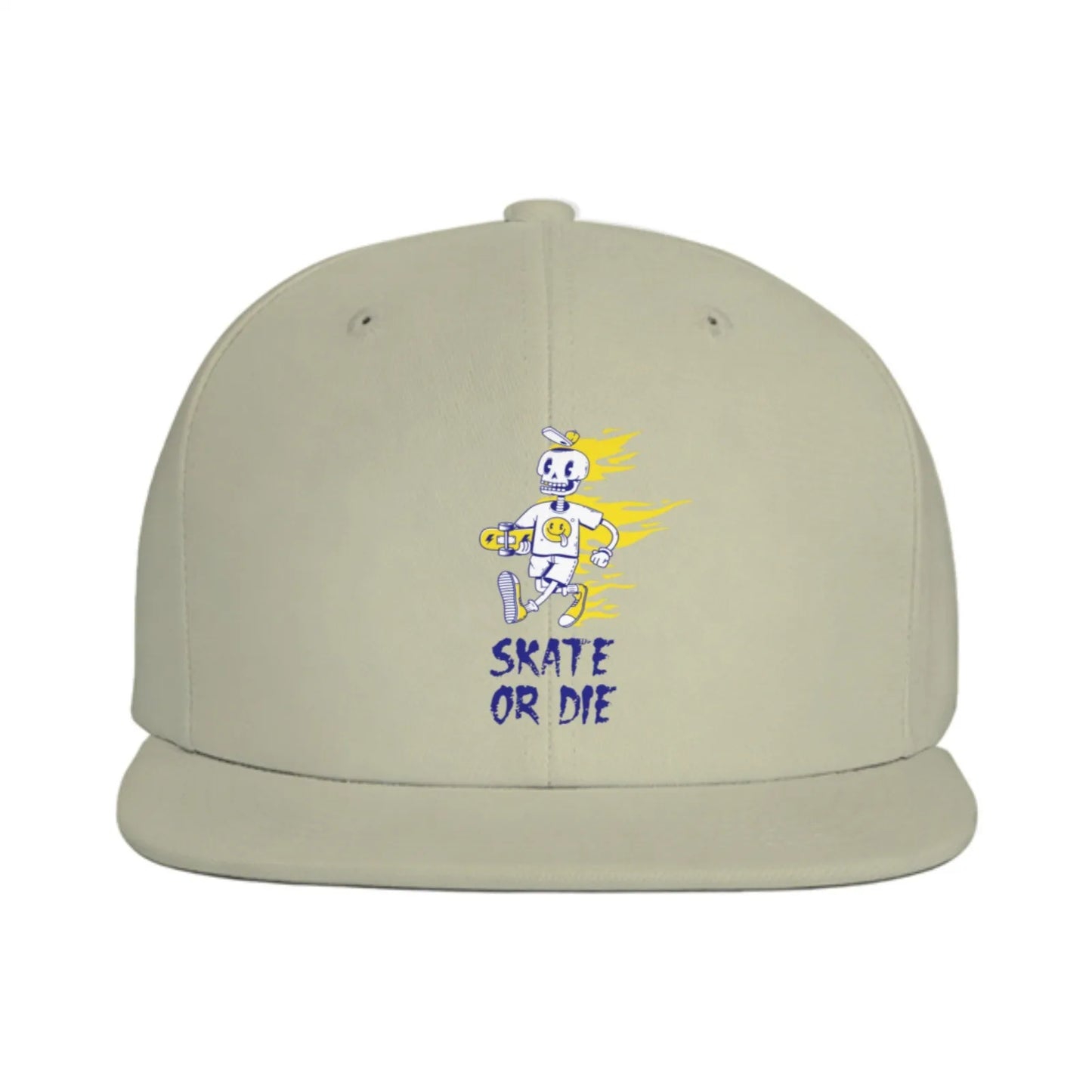 Skate Or Die Skeleton Skateboarder Snapback Cap