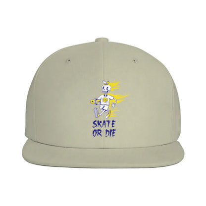 Skate Or Die Skeleton Skateboarder Snapback Cap