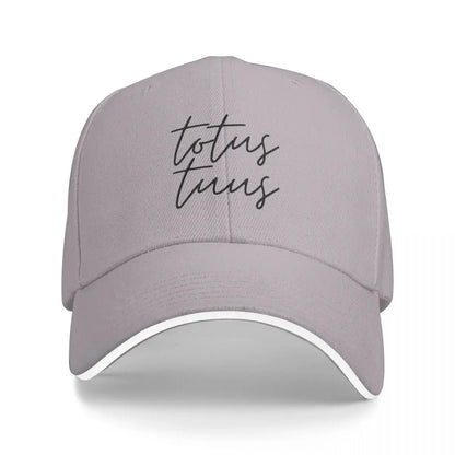 Totus Tuus Cursive Black Baseball Cap
